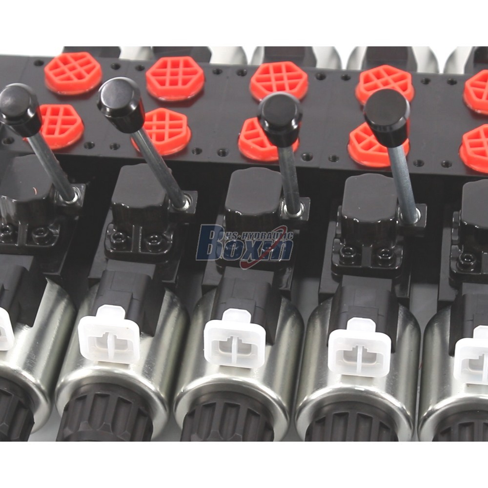 High Pressure DCV56 Solenoid 5 Spool Sectional Hydraulic Valve detail image